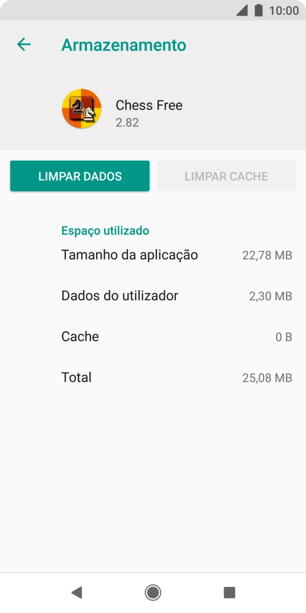 Prima a tecla de início para terminar e voltar ao ecrã inicial.