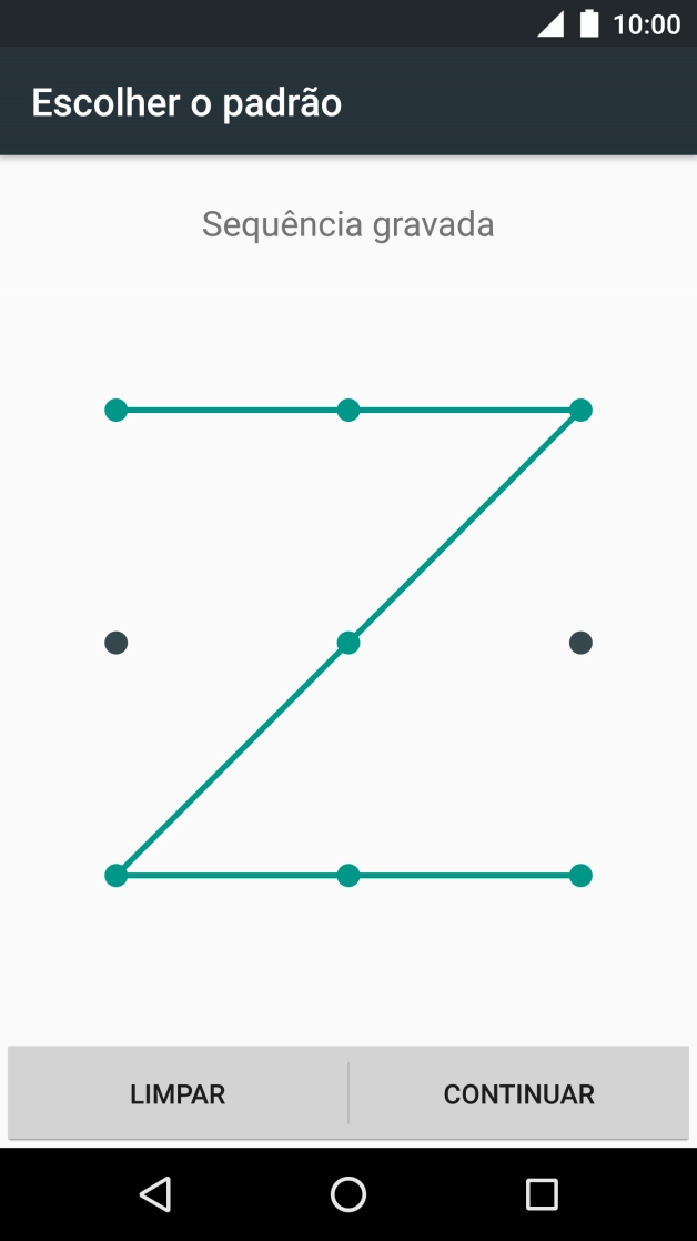 Deslize o dedo no ecrã ligando pelo menos quatro pontos e prima CONTINUAR.