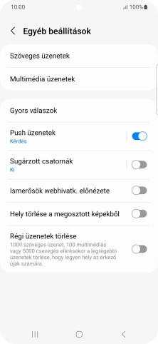 Válaszd a Szöveges üzenetek lehetőséget.