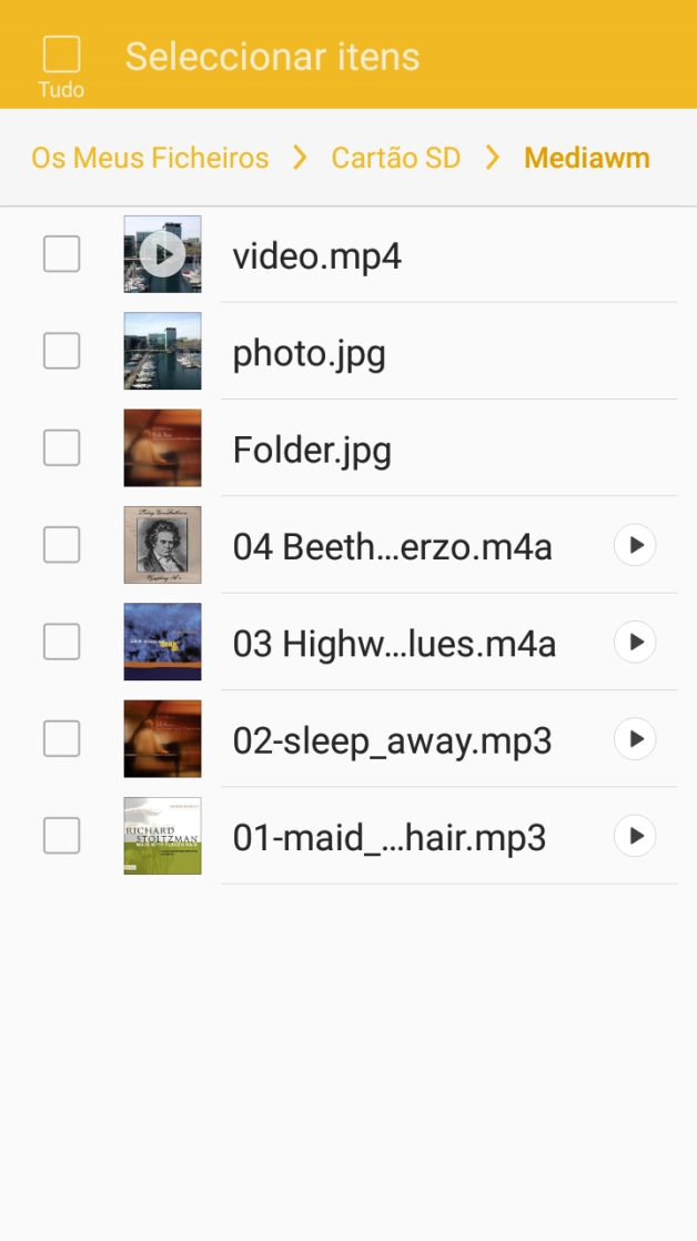Prima o ficheiro pretendido.