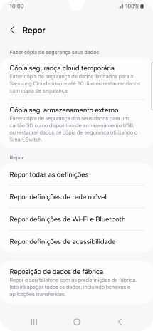 Prima Reposição de dados de fábrica.