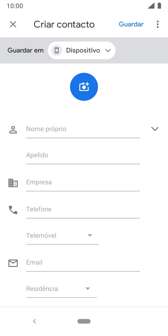 Prima a lista suspensa da lista de contactos.
