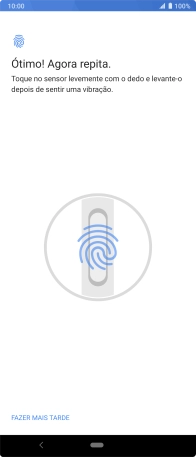 Siga as indicações no ecrã para adicionar a sua impressão digital.
