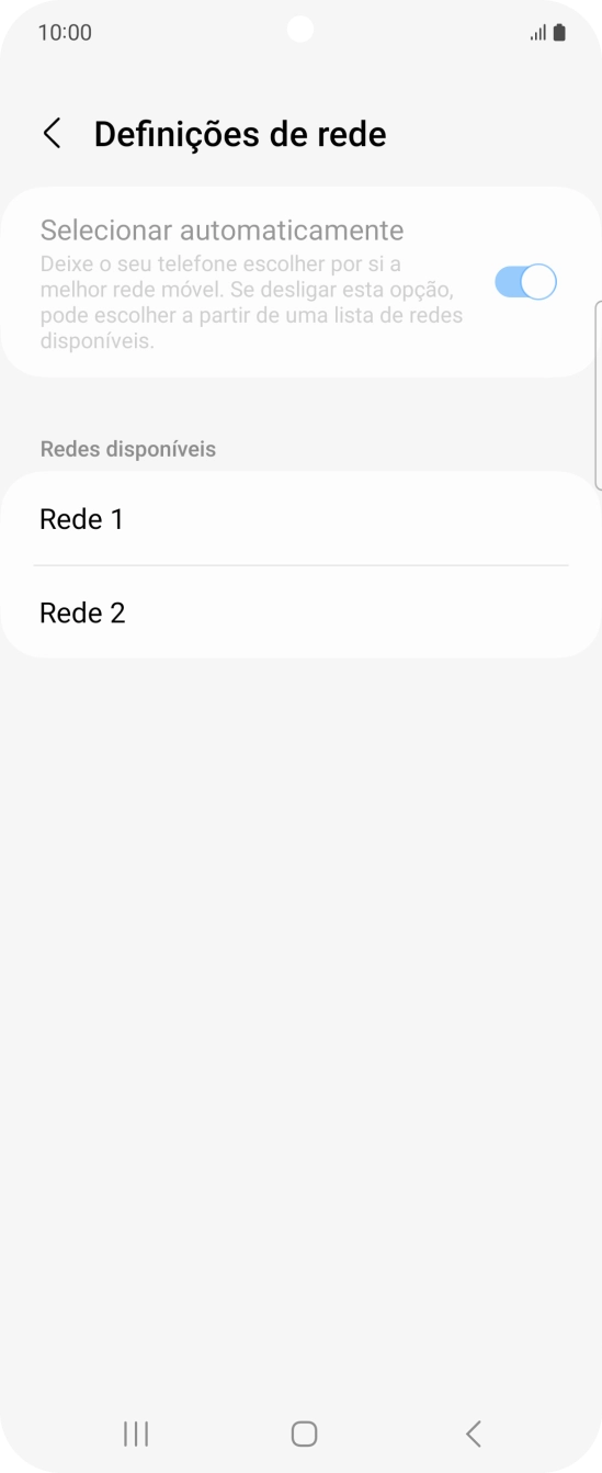 Prima a rede pretendida.
