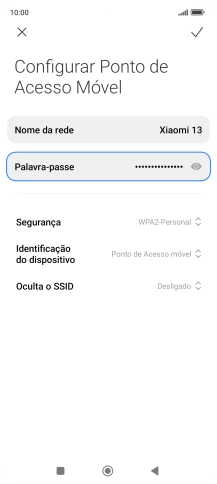 Prima Nome da rede, e introduza o nome pretendido do hotspot Wi-Fi.
