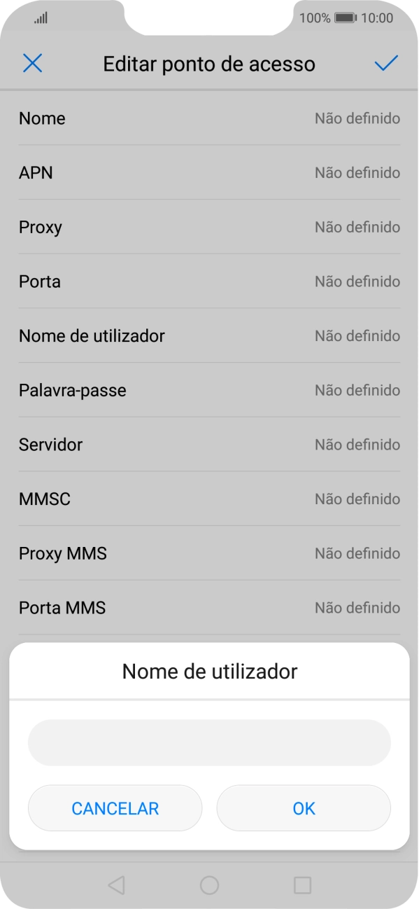 Introduza vodafone e prima OK.