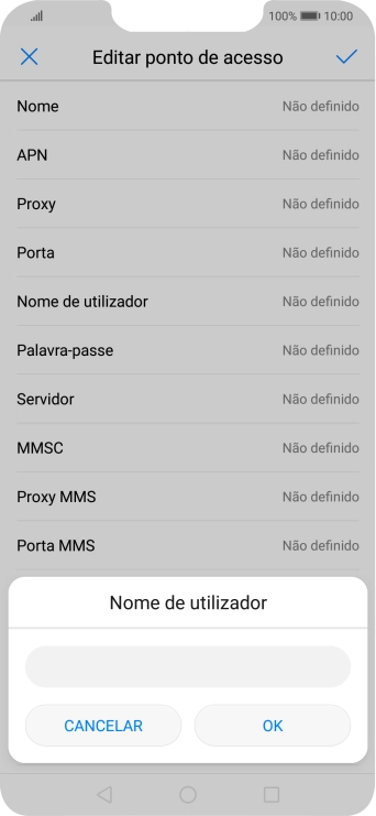 Introduza vodafone e prima OK.
