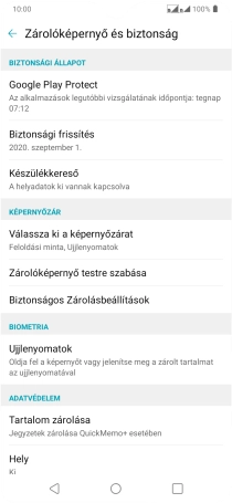 Válaszd a Válassza ki a képernyőzárat lehetőséget, és írd be az extra képernyőzárkódot, amit korábban már beállítottál.