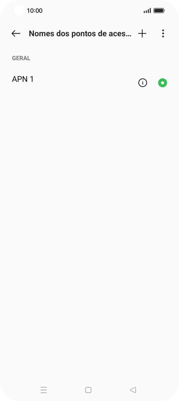 Prima o ícone para adicionar.