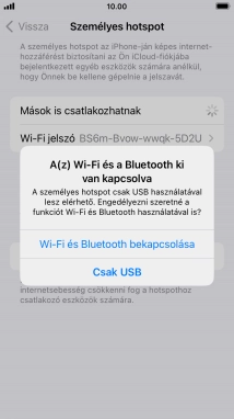 Amennyiben ki van kapcsolva a Wi-Fi, válaszd a Wi-Fi és Bluetooth bekapcsolása lehetőséget.