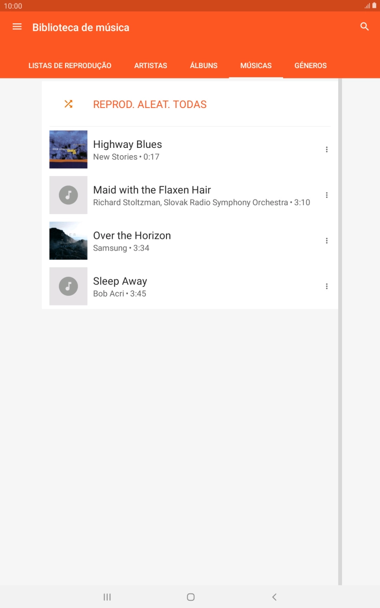 Prima o ficheiro de música pretendido.