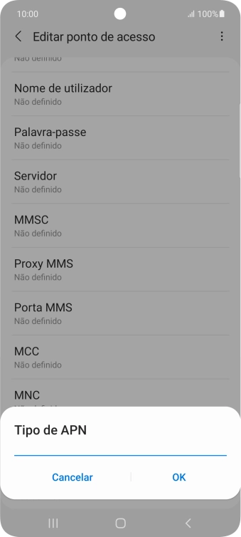Introduza mms e prima OK.