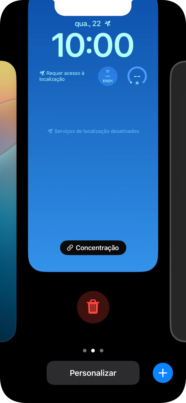 Prima o ícone para apagar.