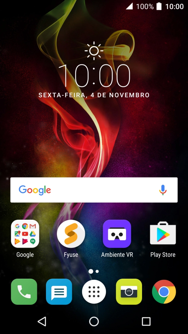 Deslize dois dedos sobre o ecrã de cima para baixo a partir do topo do ecrã.