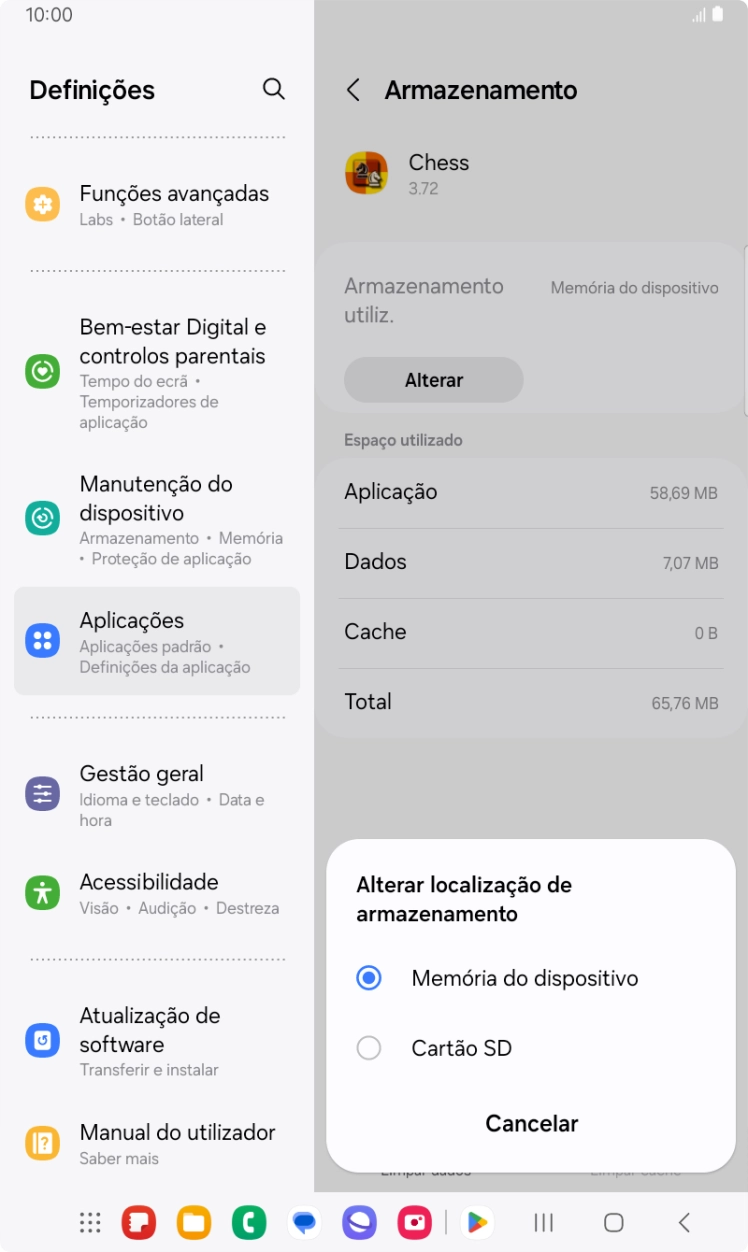Prima o nome do cartão de memória.