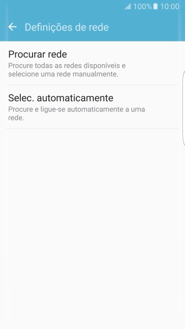 Para selecionar a rede automaticamente, prima Selec. automaticamente.