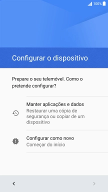 É possível transferir conteúdo de outro telefone quando o telefone for ativado antes da primeira utilização e quando o telefone tiver sido reiniciado. Quando esta imagem for mostrada no ecrã, o telefone está pronto para transferir conteúdo de outro telefone.