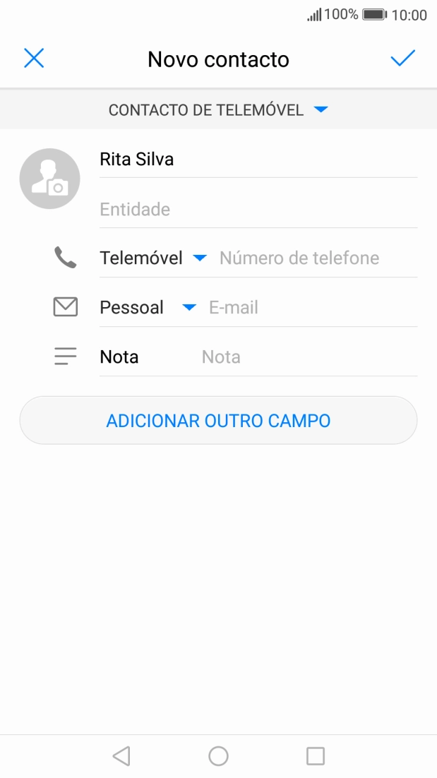 Prima Número de telefone e introduza o número de telefone pretendido.