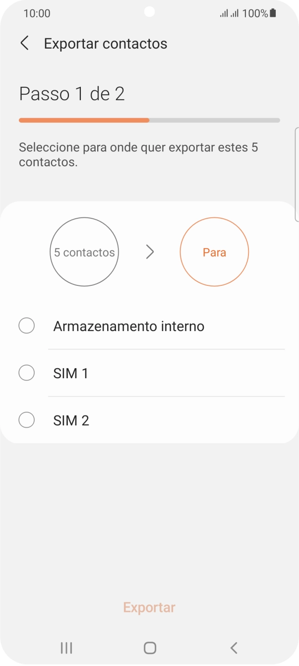 Prima o nome do cartão SIM.
