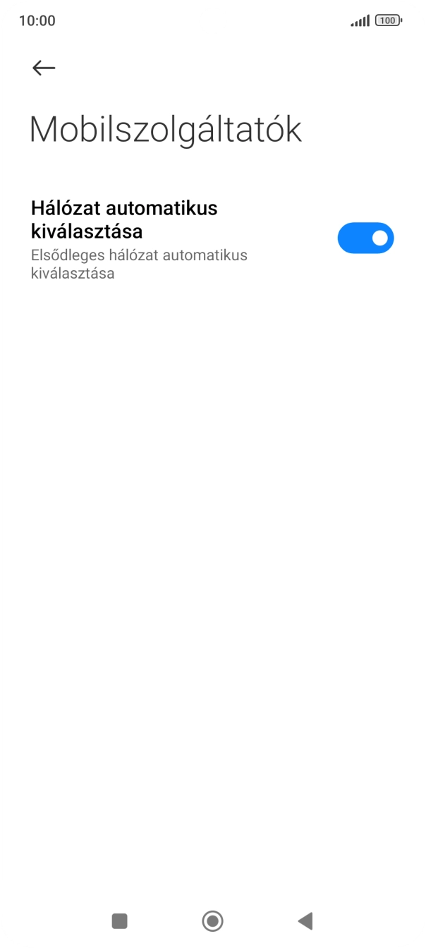 Kattints a „Hálózat automatikus kiválasztása” melletti csúszkára a funkció kikapcsolásához.