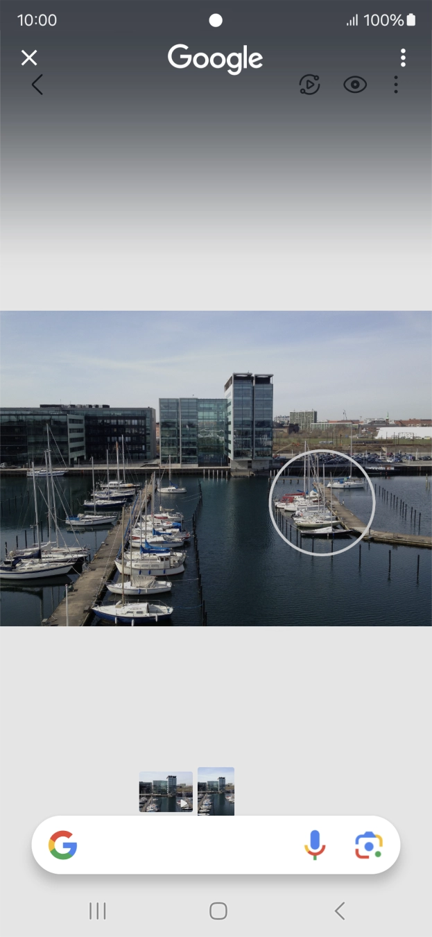 Desenhe um círculo em volta do objeto pretendido na imagem e utilize os resultados da pesquisa.