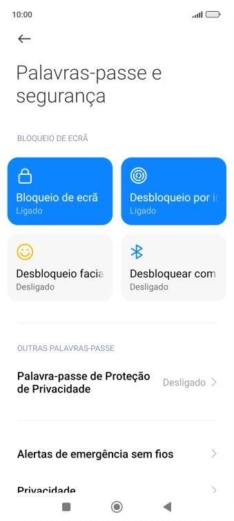 Prima Bloqueio de ecrã.