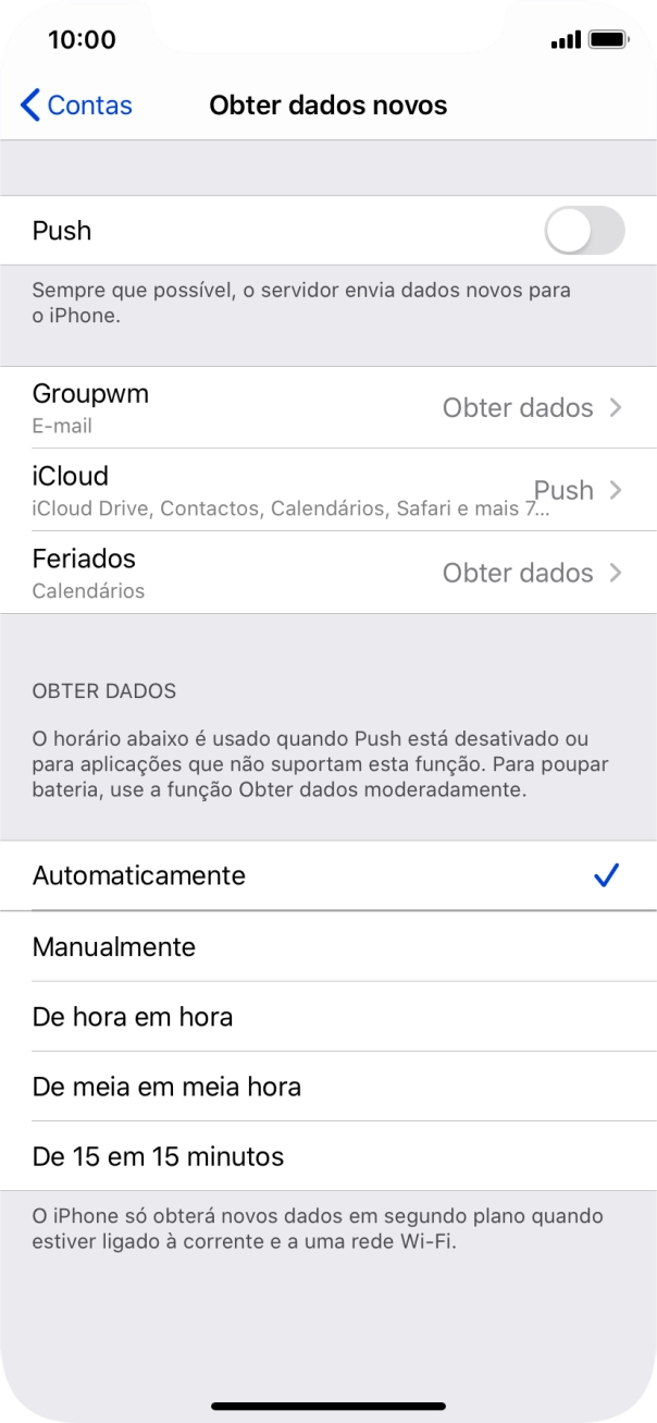 Se desativar a função, prima a definição pretendida.