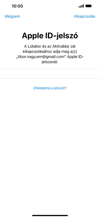 Válaszd a Kikapcsolás lehetőséget.