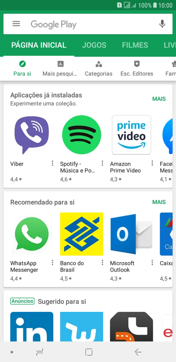 Deslize o dedo sobre o ecrã da esquerda para a direita.