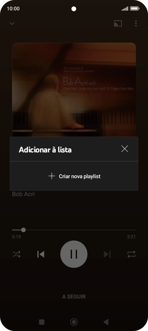 Prima Criar nova playlist.