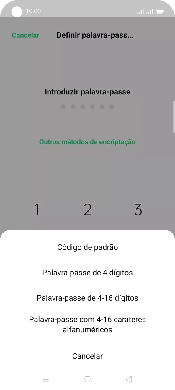 Prima o código de bloqueio do telefone pretendido e siga as indicações no ecrã para estabelecer um código de bloqueio adicional.