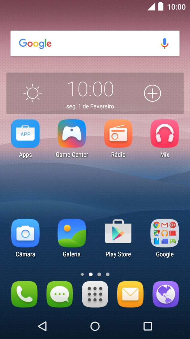 Deslize dois dedos sobre o ecrã de cima para baixo a partir do topo do ecrã.