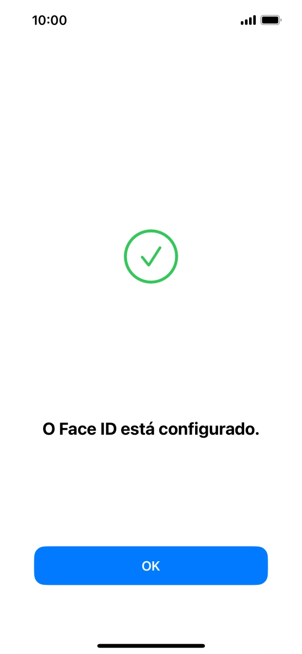 Prima OK. Se ainda não tiver escolhido um código de bloqueio do telefone, introduza um código à escolha duas vezes de seguida.
