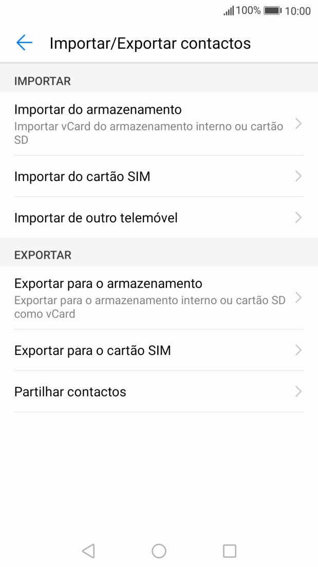 Prima Importar do cartão SIM.
