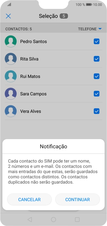 Prima CONTINUAR.