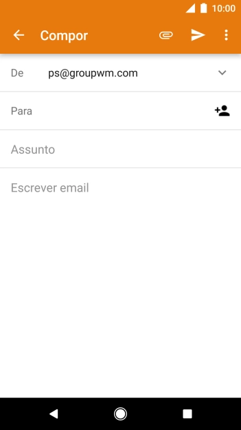 Prima a caixa de pesquisa e introduza as primeiras letras do nome do destinatário.