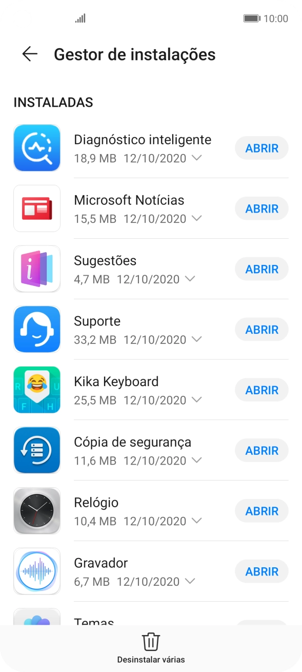 Para voltar ao ecrã inicial, deslize o dedo de baixo para cima a partir da base do ecrã.