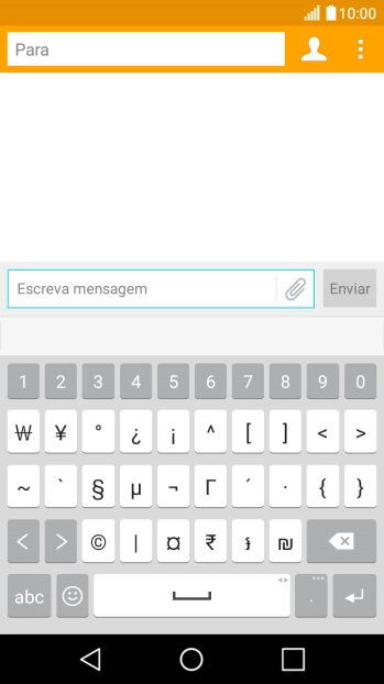 Prima abc para voltar à introdução de texto.