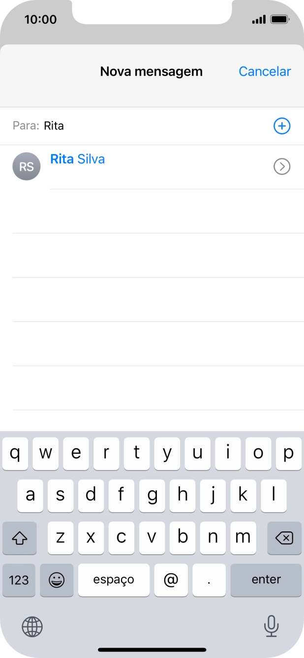 Prima o contacto pretendido.