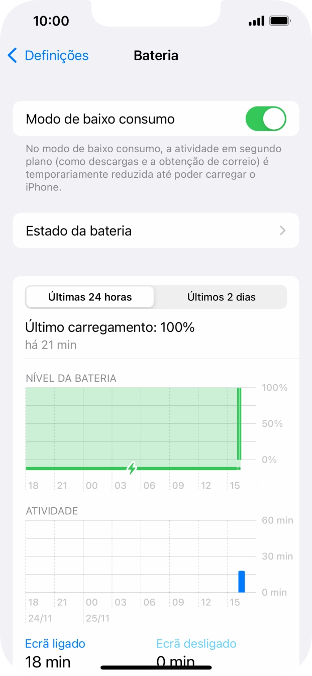 Para voltar ao ecrã inicial, deslize o dedo de baixo para cima a partir da base do ecrã.