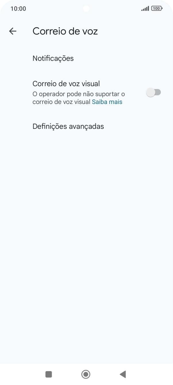 Prima Definições avançadas.