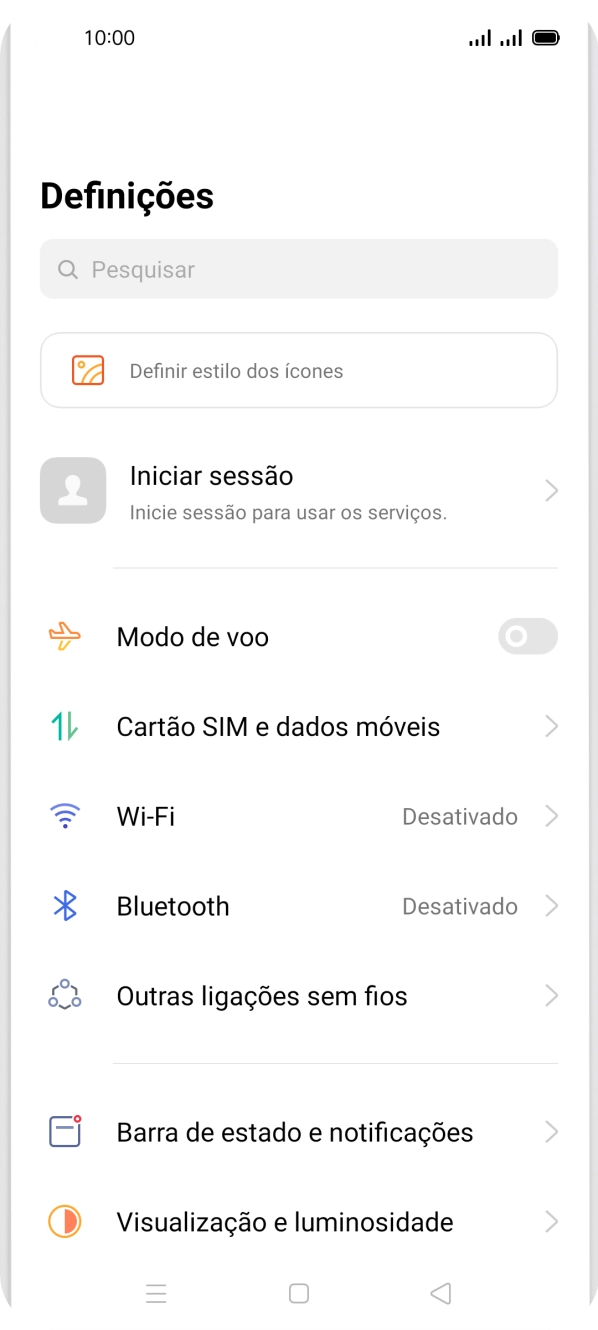 Prima Cartão SIM e dados móveis.