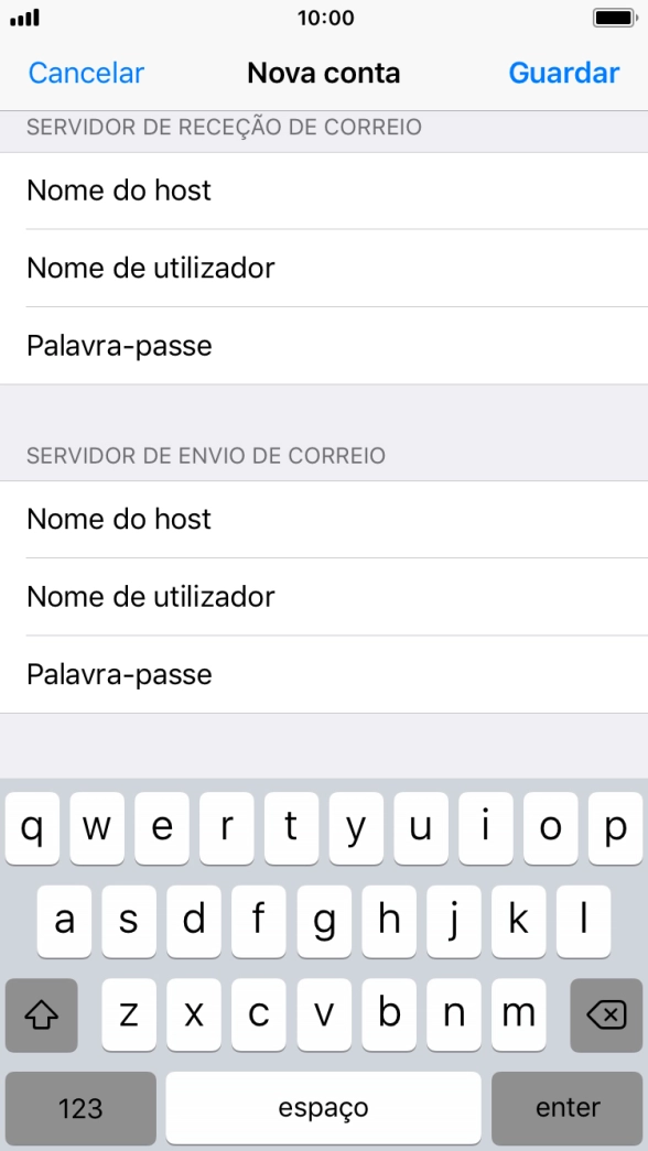 Prima Guardar. A sua conta de e-mail está agora configurada. Se pretender escolher definições adicionais para o servidor de receção e envio, siga os passos seguintes.