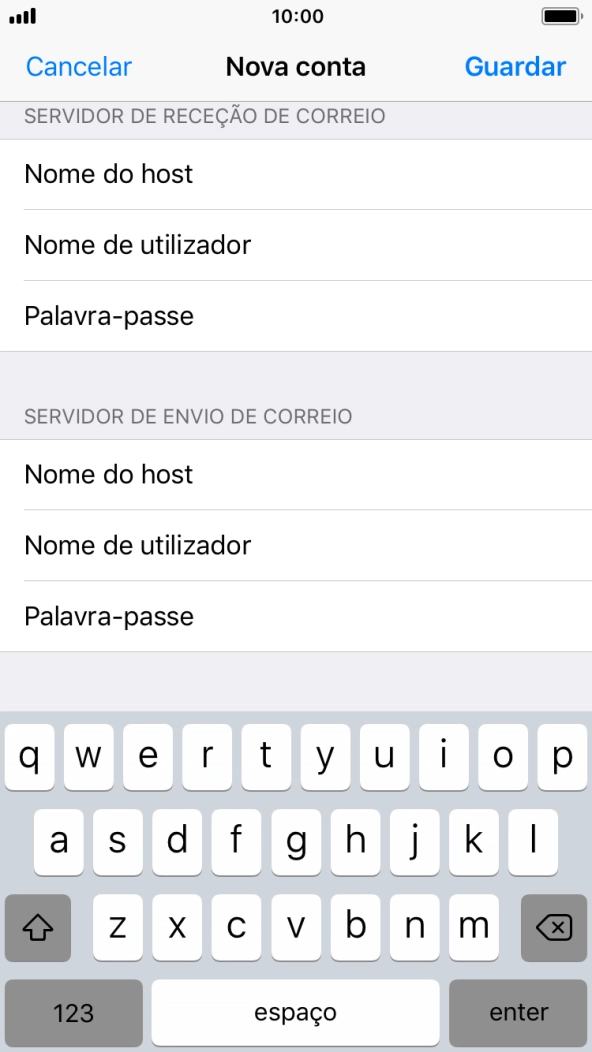 Prima Guardar. A sua conta de e-mail está agora configurada. Se pretender escolher definições adicionais para o servidor de receção e envio, siga os passos seguintes.