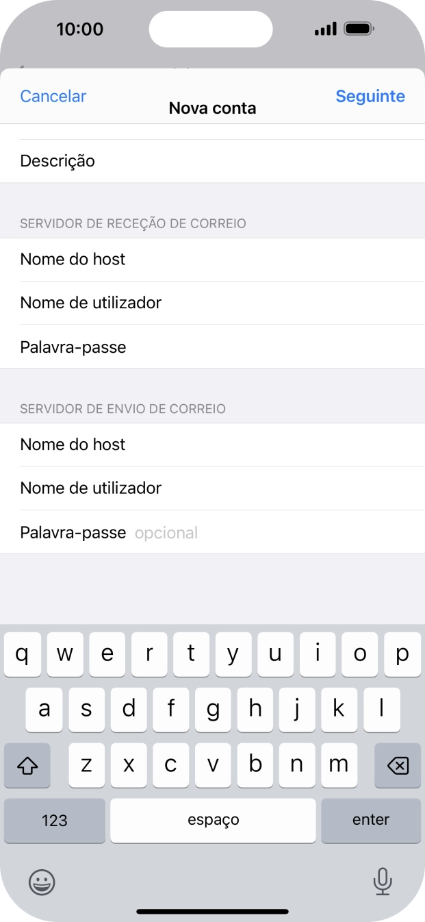 Prima Palavra-passe e introduza a password da sua conta de e-mail.