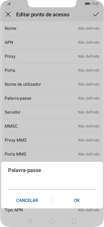 Introduza vodafone e prima OK.