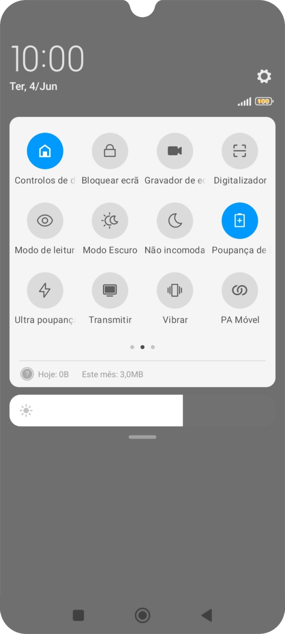 Prima a tecla de início para terminar e voltar ao ecrã inicial.