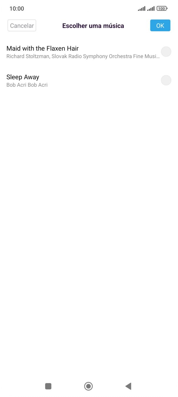 Prima os tons de toque pretendidos para os ouvir.