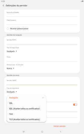 Prima Desligado para desativar a função.
