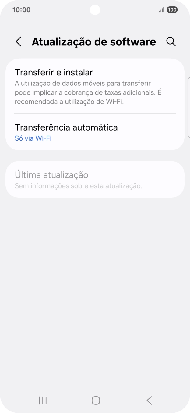 Prima Transferir e instalar. Se existir uma nova versão de software disponível, será agora indicado no ecrã. Siga as indicações no ecrã para atualizar o software do telefone.